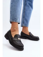 Zazoo 20165 Dámské kožené mokasíny černé