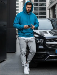 Pánská světle modrá mikina s kapucí FashionStreet BX5108