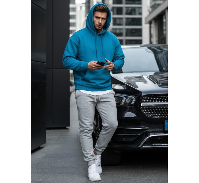 Pánská světle modrá mikina s kapucí FashionStreet BX5108