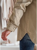 Dámská přechodná košilová bunda oversize KOSMOJACK c.beige FashionStreet TY4841