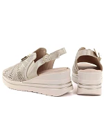 Dámské kožené sandály na platformě gold M.Daszynski model 22072440