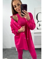 3dílný set halenka, top a legíny fuchsiová