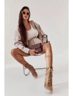 Semišové šněrovací boty Lewski Shoes model 21599591 / G Béžove - Boto Semišové šněrovací boty Lewski Shoes model 21599591 / G Béžove - Boto