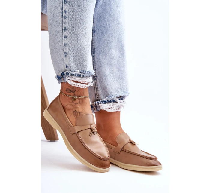 Dámské klasické mokasíny hnědé model 21626974 - Boto