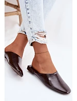 Dámské Mules z Umělé Kůže Ploché Čokoládové Romelle Dámské Mules z Umělé Kůže Ploché Čokoládové Romelle