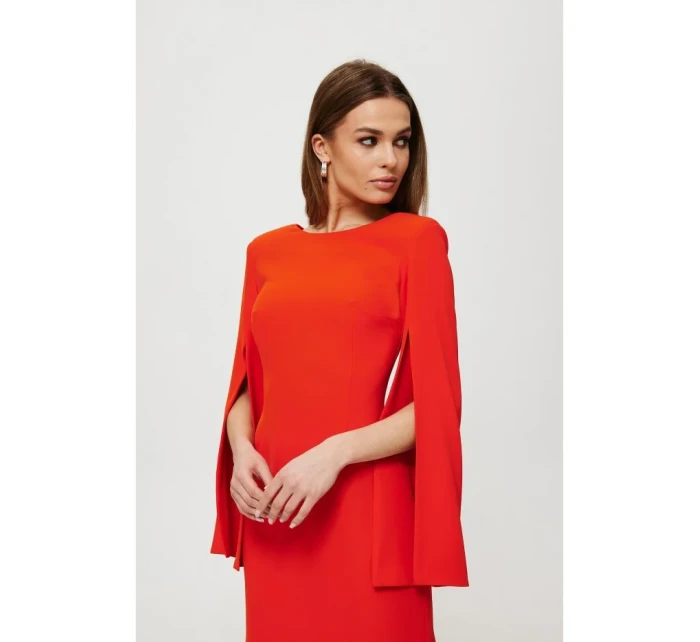 Mini šaty s rukávy červené model 19678762 - Makover