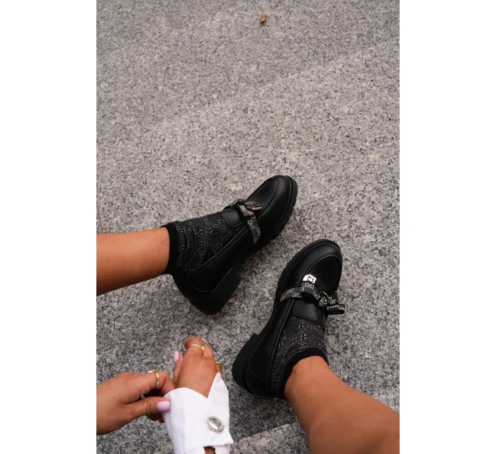 Dámské Mokasíny S Mašlí S.Barski Černé Dámské Mokasíny S Mašlí S.Barski Černé