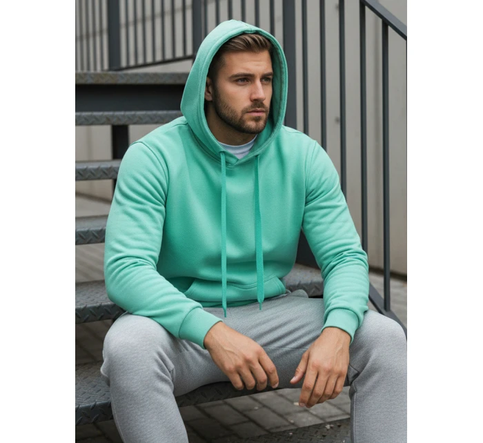 Pánská mikina s kapucí mint FashionStreet BX4946