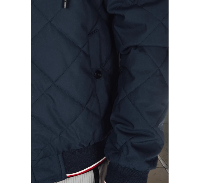 Pánská přechodná prošívaná bunda s kapucí modrá FashionStreet TX5012