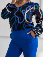 Elegantní dámské kalhoty plus size v chrpové barvě (728)