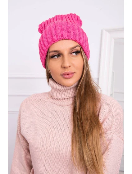 Čepice Magda s ohrnutím K293 růžová neonová Čepice Magda s ohrnutím K293 růžová neonová