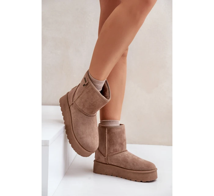 Vysoké dámské sněhule na platformě Big Star model 21677572 béžové - Big Star Shoes Vysoké dámské sněhule na platformě Big Star model 21677572 béžové - Big Star Shoes