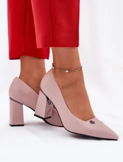 Elegantní Lodičky Na Podpatku model 21692775 Růžové - VINCEZA