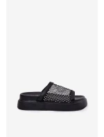 Ozdobené Dámské Pantofle Na Platformě S Černé model 21698367 - S.Barski