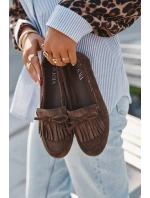 Dámské s třásněmi a mašlí tmavě zelené model 21709124 - Boto Dámské s třásněmi a mašlí tmavě zelené model 21709124 - Boto