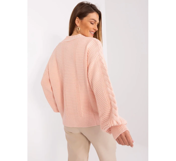 Sweter LC SW model 19309805 jasny różowy - FPrice Sweter LC SW model 19309805 jasny różowy - FPrice