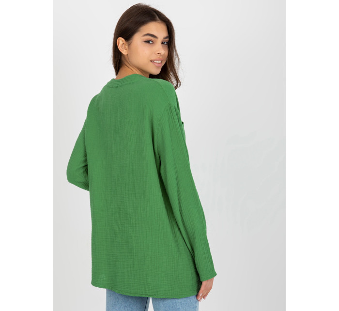 Zelená volná košilová halenka od OCH BELLA