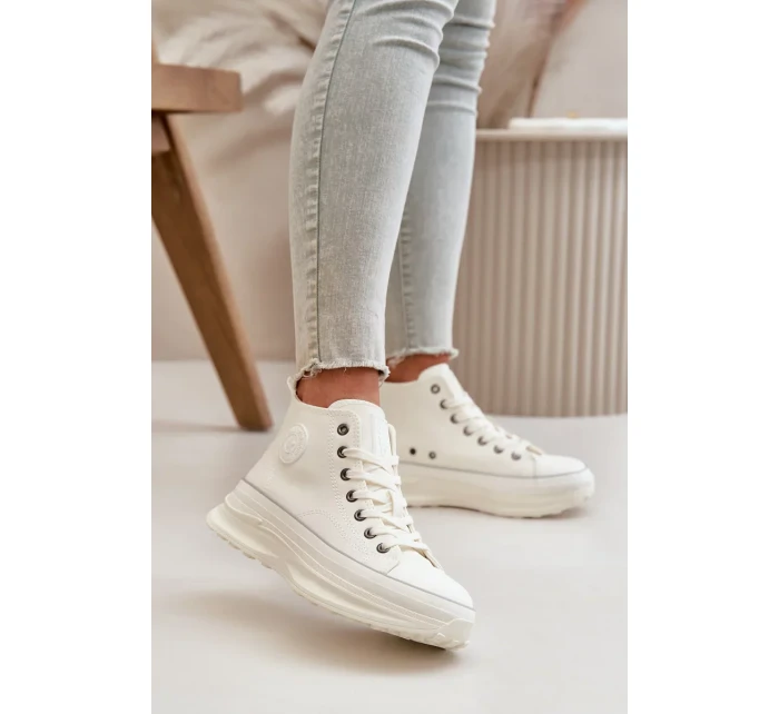 Dámské Tenisky Na Platformě Eko Kůže Big Star Bílé Dámské Tenisky Na Platformě Eko Kůže Big Star Bílé