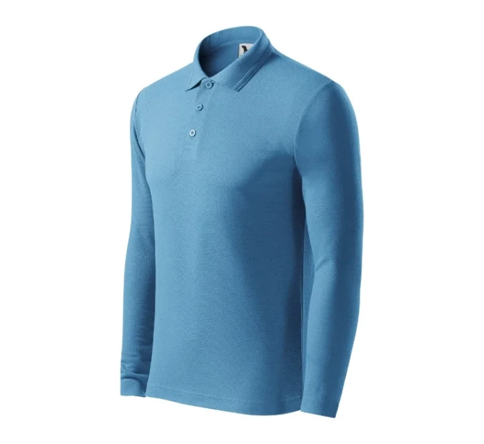 Pique Polo LS polokošile pánská azurově modrá