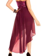 Dámské společenské šaty model 15042381 s asymetrickou sukní fialové Fialová - Mayaadi Dámské společenské šaty model 15042381 s asymetrickou sukní fialové Fialová - Mayaadi