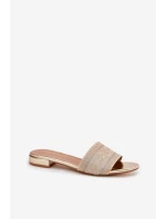 Dámské Sandály Na Plochém Podpatku Zlaté model 21688228 - Boto Dámské Sandály Na Plochém Podpatku Zlaté model 21688228 - Boto