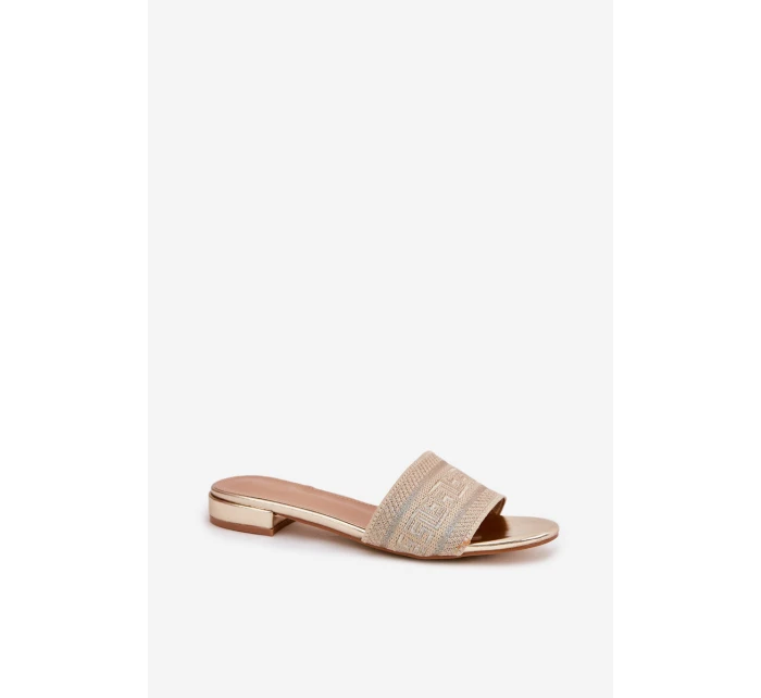 Dámské Sandály Na Plochém Podpatku Zlaté model 21688228 - Boto Dámské Sandály Na Plochém Podpatku Zlaté model 21688228 - Boto