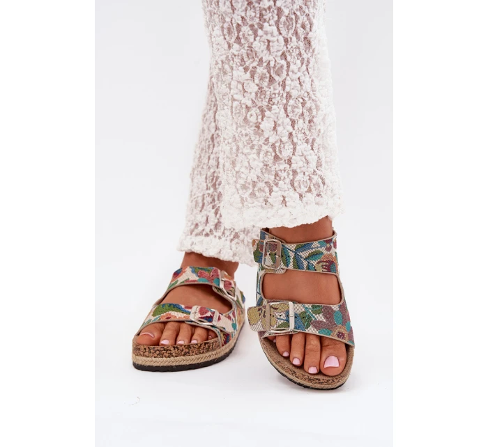 Vzorované Dámské Pantofle Na Korkové Platformě S Přezkami model 21703545 Multicolor - Lee Cooper