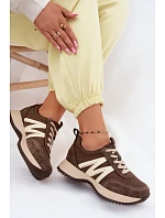 Dámské semišové tenisky na platformě Vinceza 41521 Hnědé