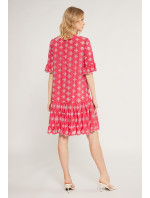 Monnari Mini šaty Ažurové dámské šaty s volánky Multi Red