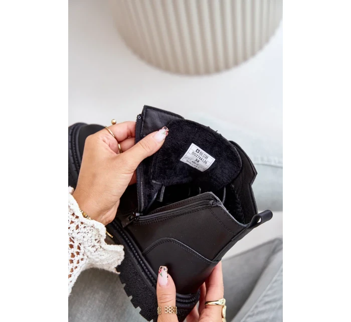 Zateplené Kotníkové Boty Workery Dámské Big Star Černé Zateplené Kotníkové Boty Workery Dámské Big Star Černé