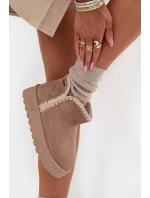 Dámské sněhule na platformě s prošíváním Big Star – béžové