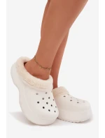 Dámské pěnové pantofle zateplené kožíškem – bílé Palvine Dámské pěnové pantofle zateplené kožíškem – bílé Palvine