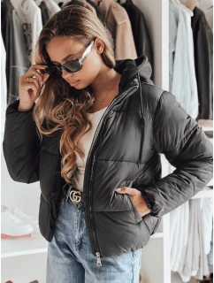 Dámská krátká péřová bunda GLAMVO s kapucí černá FashionStreet TY4950