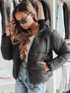 Dámská krátká péřová bunda GLAMVO s kapucí černá FashionStreet TY4950