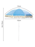 PLÁŽOVÝ A ZAHRADNÍ SLUNEČNÍK SE STŘAPCI 174 CM MODRÝ PLÁŽOVÝ A ZAHRADNÍ SLUNEČNÍK SE STŘAPCI 174 CM MODRÝ