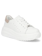 Dámské kožené polobotky na platformě bílé model 21960298 - FILIPPO Dámské kožené polobotky na platformě bílé model 21960298 - FILIPPO