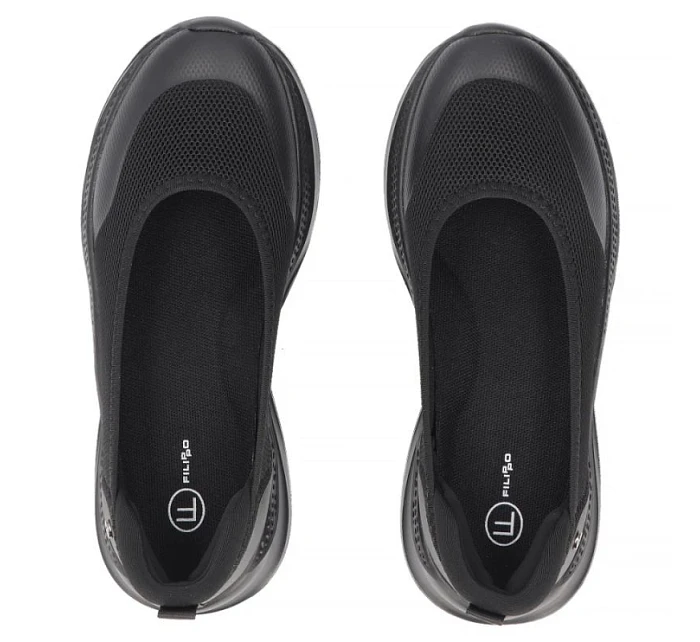 model 22093847 dámské černé textilní boty na platformě - FILIPPO