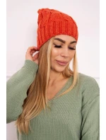 Fleecová čepice červená model 18750137 - K-Fashion Fleecová čepice červená model 18750137 - K-Fashion