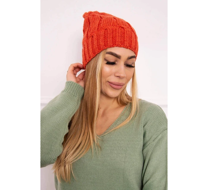 Fleecová čepice červená model 18750137 - K-Fashion Fleecová čepice červená model 18750137 - K-Fashion