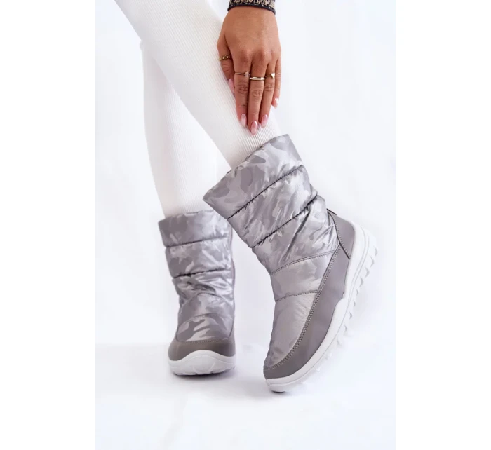 Dámské vysoké boty do sněhu Big Star KK274600 šedé Dámské vysoké boty do sněhu Big Star KK274600 šedé