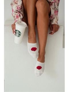 Skarpetki Microstopki Damskie Bawełniane Róża Ecru
