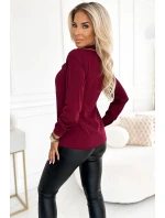 Dámská halenka se zavazováním 140-23 bordová - Numoco