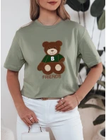 BAREN dámské tričko tmavě zelené Dstreet RY2539