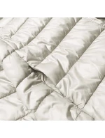 Krátká dámská bunda v barvě ecru s úpletovými stahovacími lemy (P22/P3-6636-12)