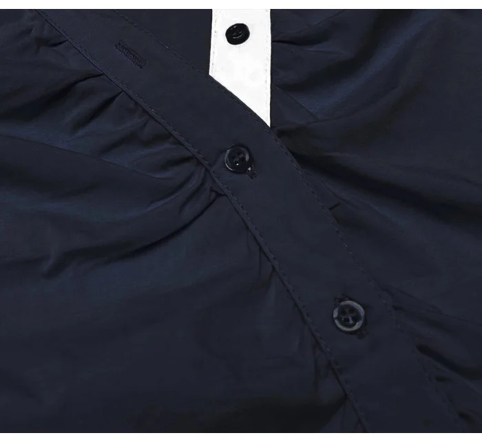 Tmavě modrá halenka s kontrastními vsadkami (AWD0205)