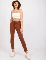 Hnědé dámské úpletové kalhoty typu chino model 21470493 - Factory Price