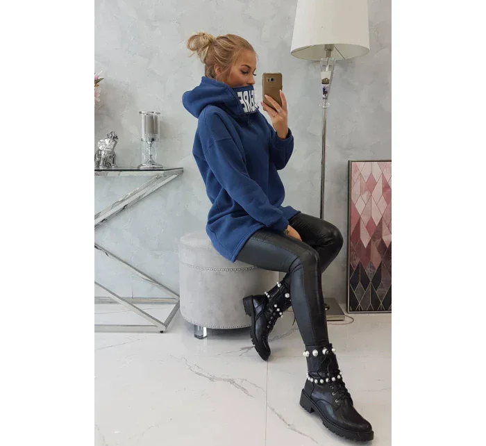 Zateplená mikina s kapucí z džínoviny