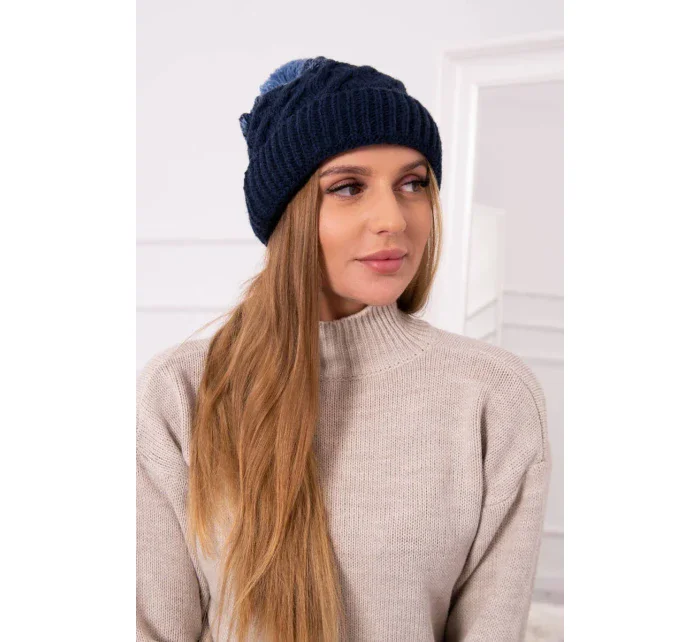 Fleecová čepice Ilona K218 navy blue+jeans
