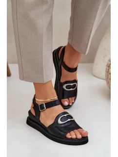 Dámské Sandály Na Klínu S Ozdobou Černé model 21685264 - Boto