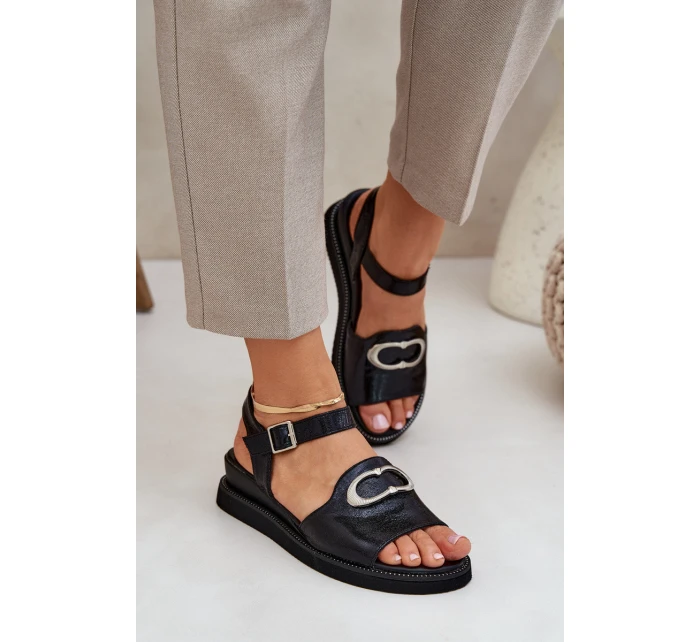 Dámské Sandály Na Klínu S Ozdobou Černé model 21685264 - Boto Dámské Sandály Na Klínu S Ozdobou Černé model 21685264 - Boto